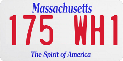 MA license plate 175WH1