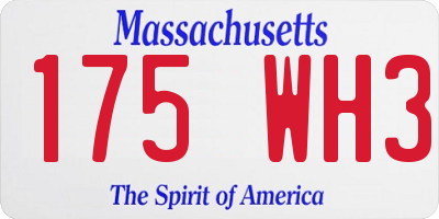 MA license plate 175WH3