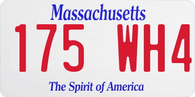 MA license plate 175WH4