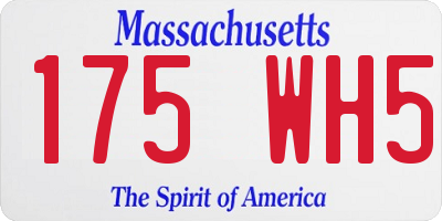 MA license plate 175WH5