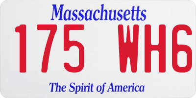 MA license plate 175WH6