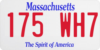 MA license plate 175WH7