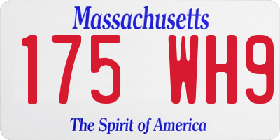 MA license plate 175WH9