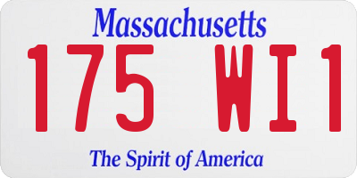 MA license plate 175WI1