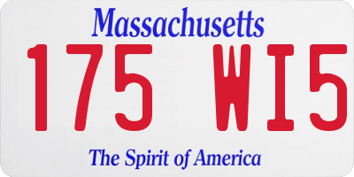MA license plate 175WI5