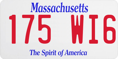 MA license plate 175WI6
