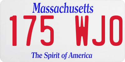 MA license plate 175WJ0
