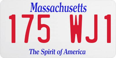 MA license plate 175WJ1