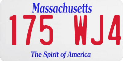 MA license plate 175WJ4
