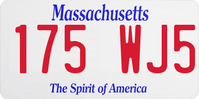 MA license plate 175WJ5