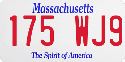 MA license plate 175WJ9