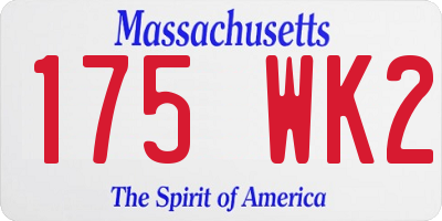 MA license plate 175WK2