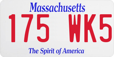 MA license plate 175WK5