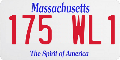 MA license plate 175WL1