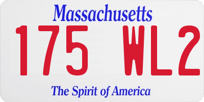 MA license plate 175WL2