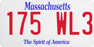 MA license plate 175WL3