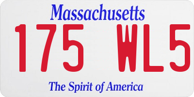 MA license plate 175WL5