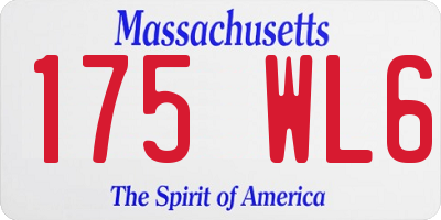 MA license plate 175WL6