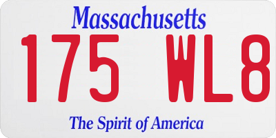 MA license plate 175WL8