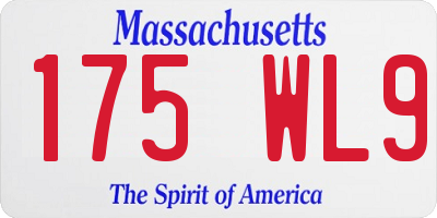 MA license plate 175WL9