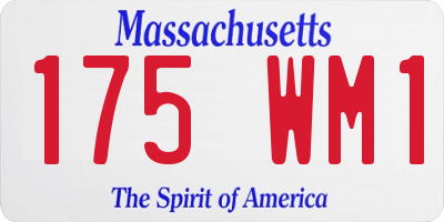 MA license plate 175WM1