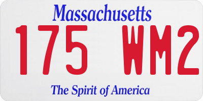 MA license plate 175WM2