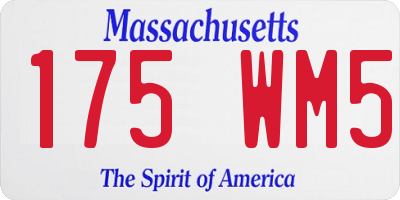 MA license plate 175WM5