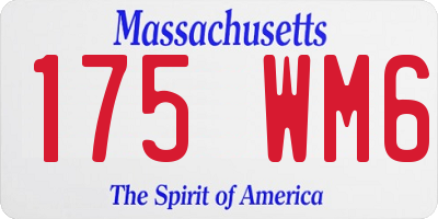 MA license plate 175WM6
