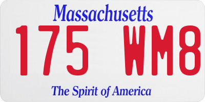 MA license plate 175WM8
