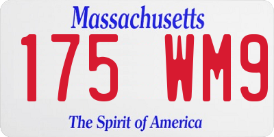 MA license plate 175WM9