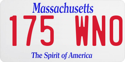 MA license plate 175WN0