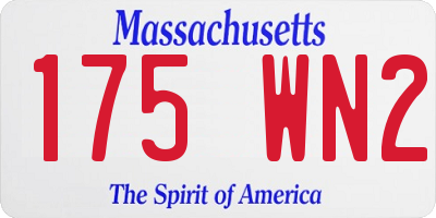MA license plate 175WN2