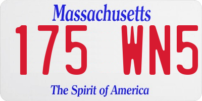 MA license plate 175WN5