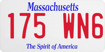 MA license plate 175WN6