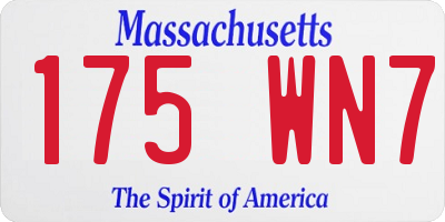 MA license plate 175WN7