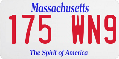 MA license plate 175WN9