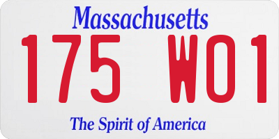 MA license plate 175WO1