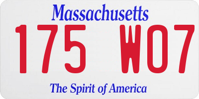 MA license plate 175WO7