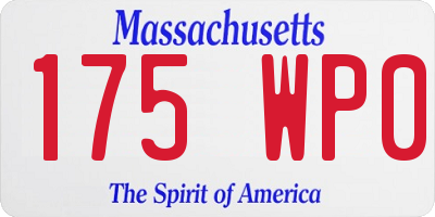 MA license plate 175WP0