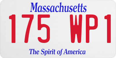 MA license plate 175WP1