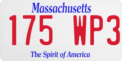 MA license plate 175WP3