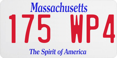 MA license plate 175WP4