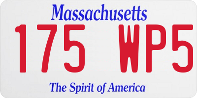MA license plate 175WP5
