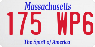 MA license plate 175WP6