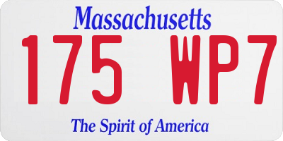 MA license plate 175WP7