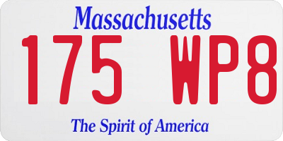 MA license plate 175WP8