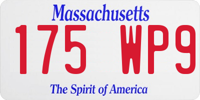 MA license plate 175WP9