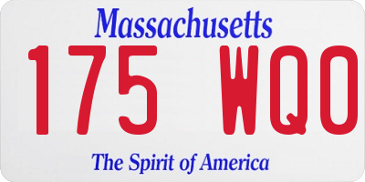 MA license plate 175WQ0