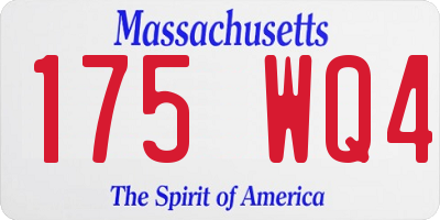 MA license plate 175WQ4