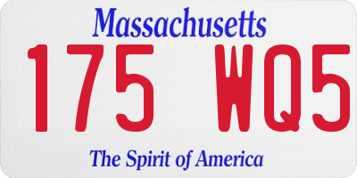 MA license plate 175WQ5